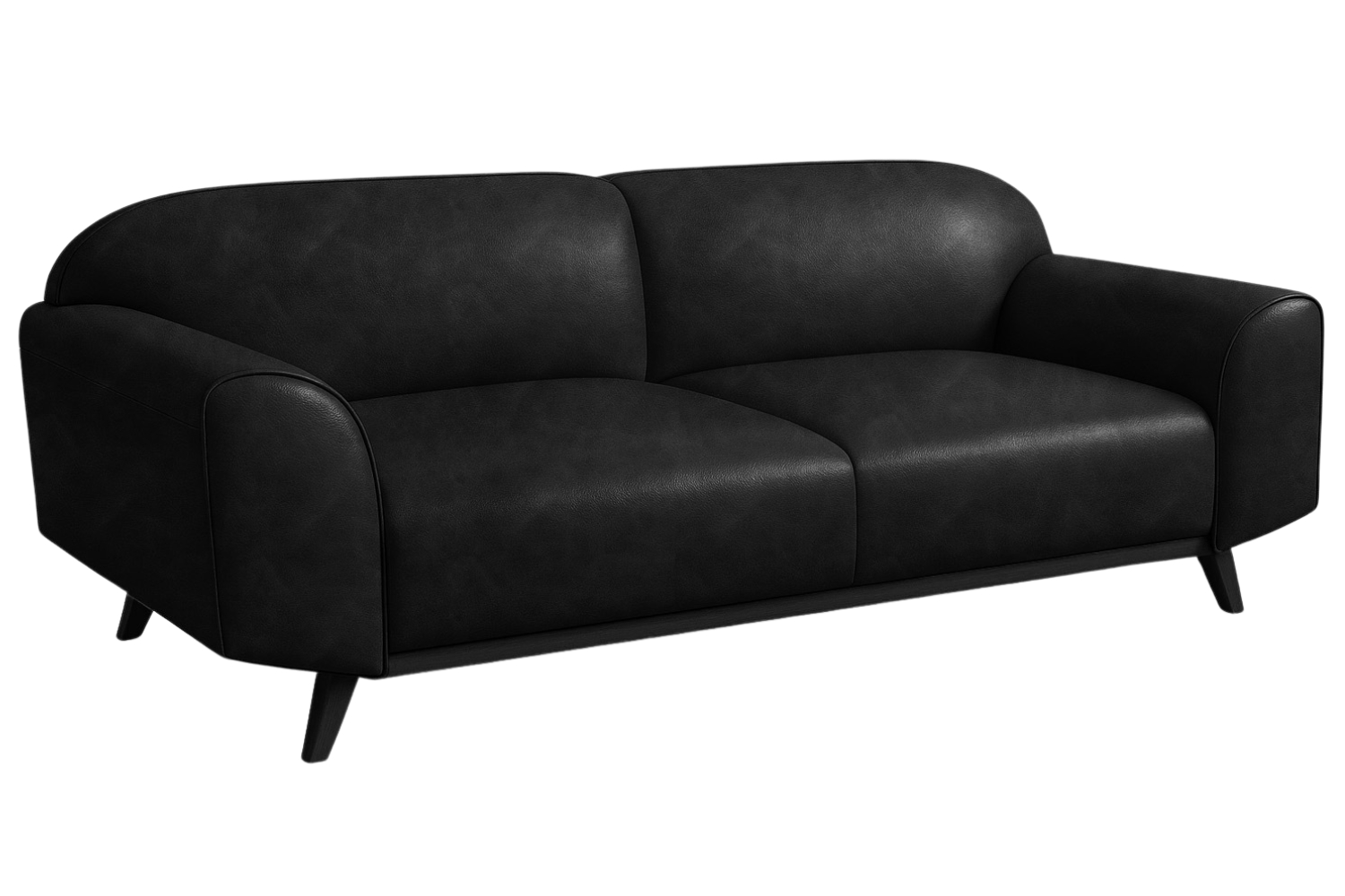 Mesonica Černá kožená dvoumístná pohovka Nesbo 193 cm