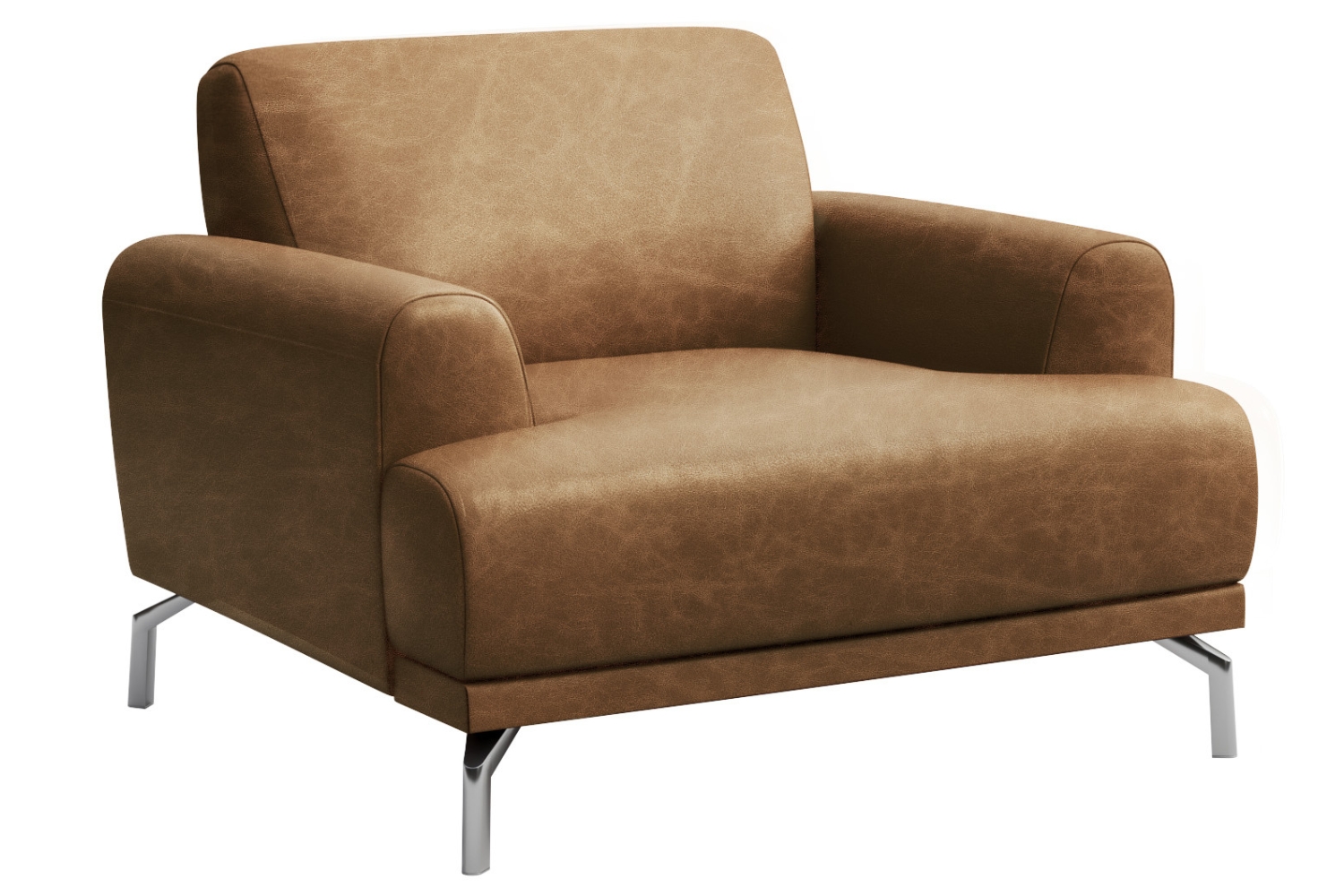 Mesonica Hnědé kožené křeslo Puzo