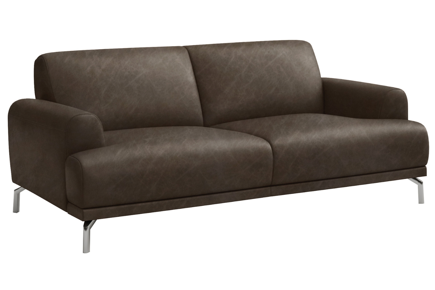 Mesonica Tmavě hnědá kožená dvoumístná pohovka Puzo 170 cm