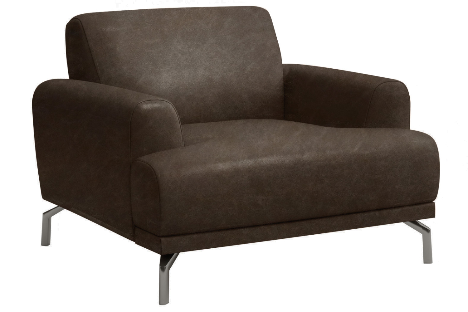 Mesonica Tmavě hnědé kožené křeslo Puzo