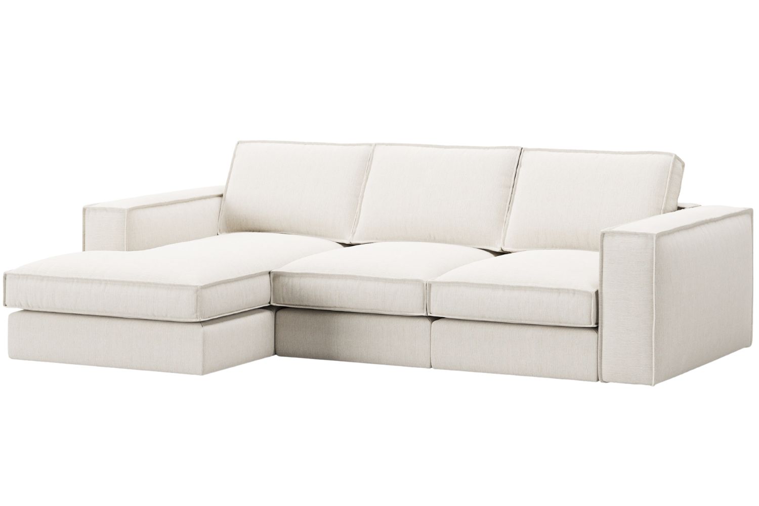 Micadoni Bílá rohová pohovka Pola 284 cm