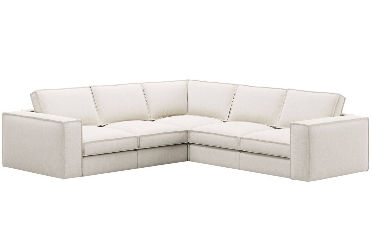 Micadoni Bílá rohová pohovka Pola 284 cm