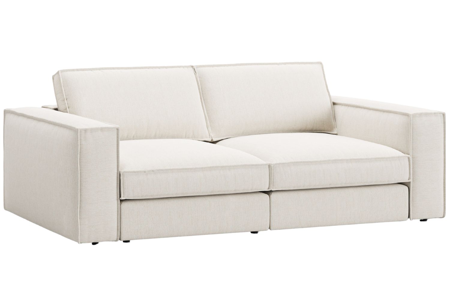 Micadoni Bílá trojmístná pohovka Pola 236 cm