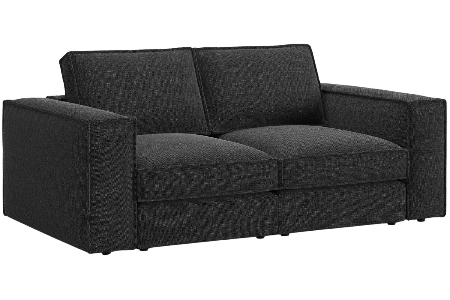 Micadoni Černá dvoumístná pohovka Pola 206 cm