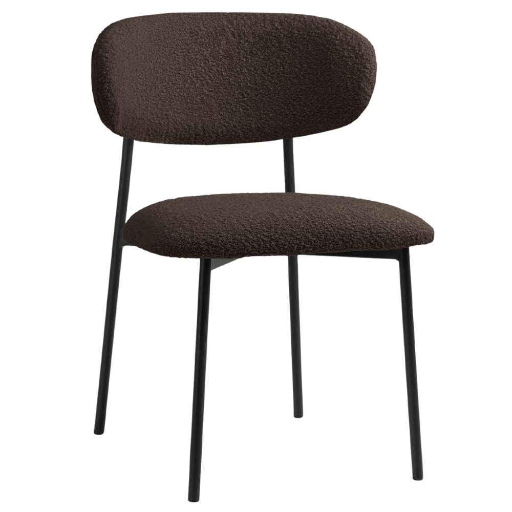 Micadoni Hnědá bouclé jídelní židle Nina