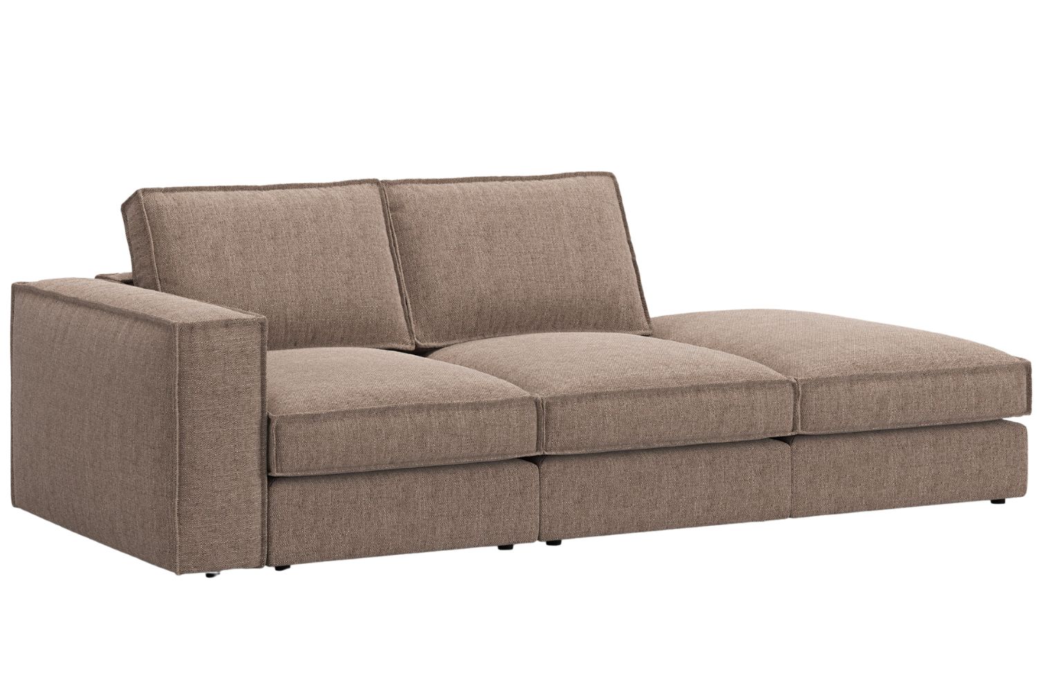 Micadoni Hnědá trojmístná pohovka Pola 259 cm