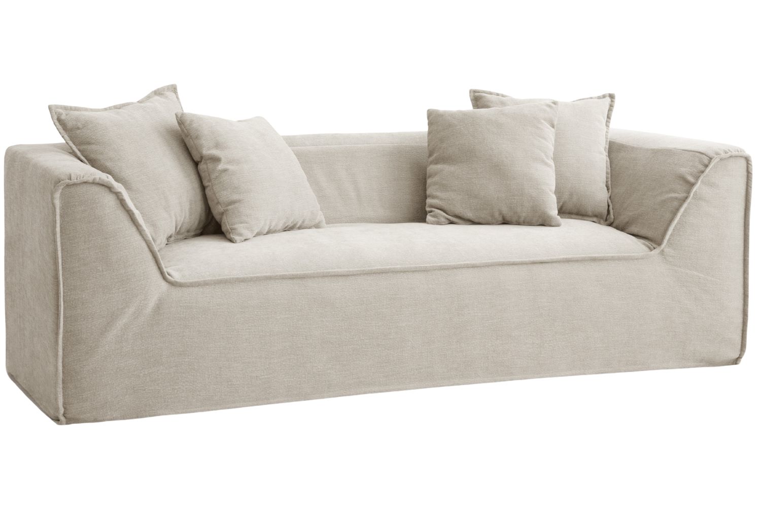 Micadoni Světle béžová trojmístná pohovka Milton 230 cm