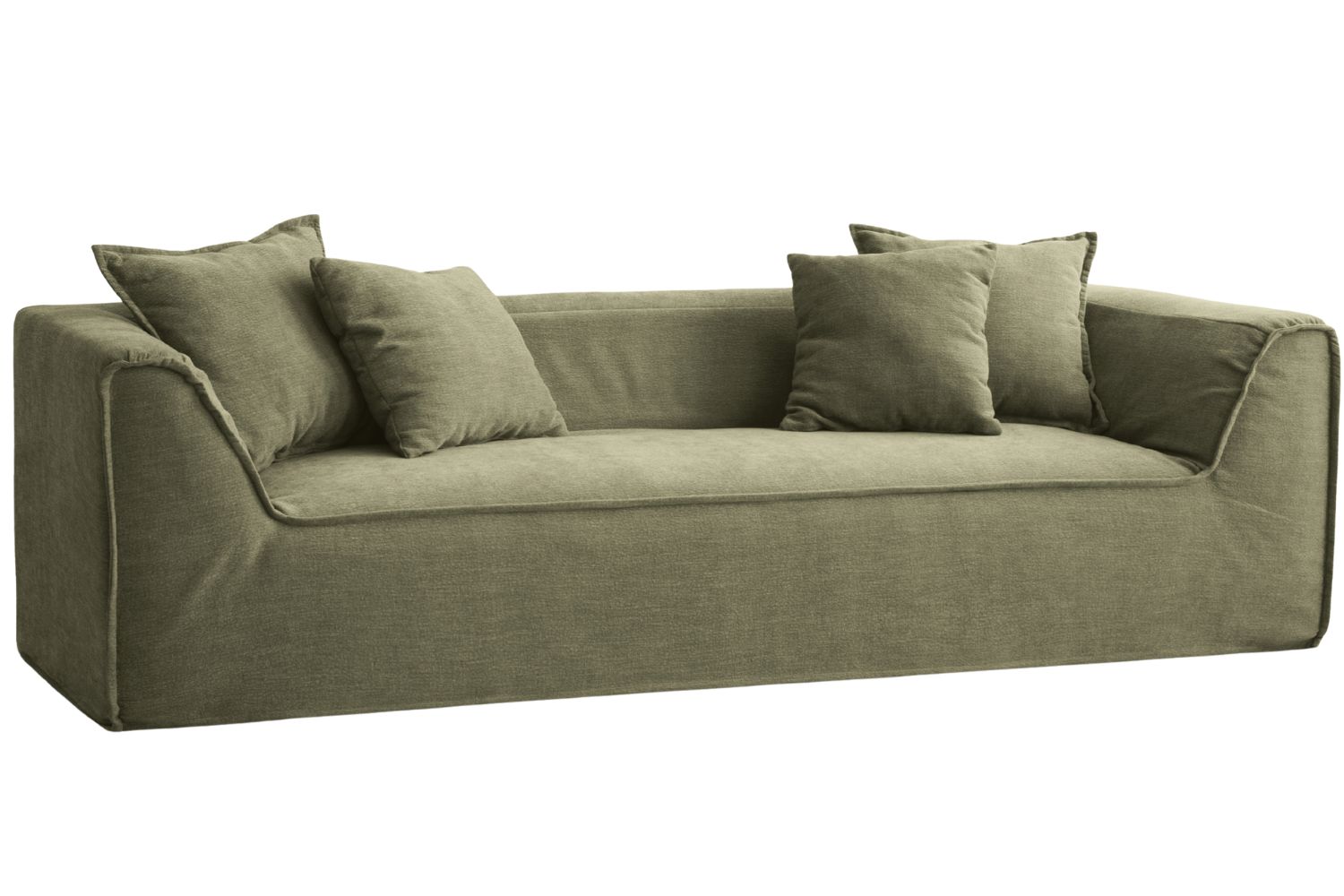 Micadoni Světle zelená čtyřmístná pohovka Milton 260 cm