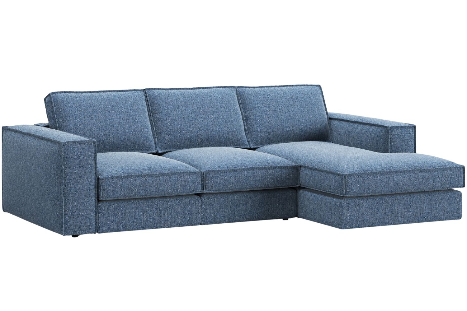 Micadoni Tmavě modrá rohová pohovka Pola 284 cm