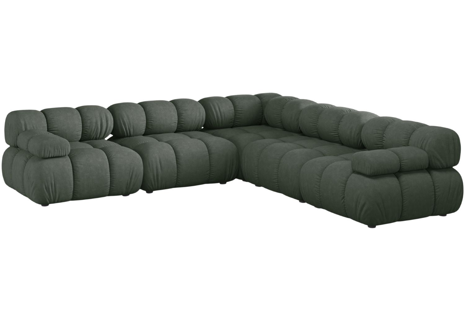 Micadoni Tmavě zelená rohová pohovka Bellis II. 282 cm