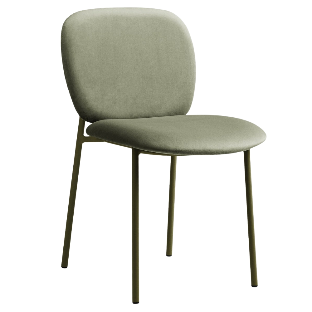 Micadoni Zelená sametová jídelní židle Caroline