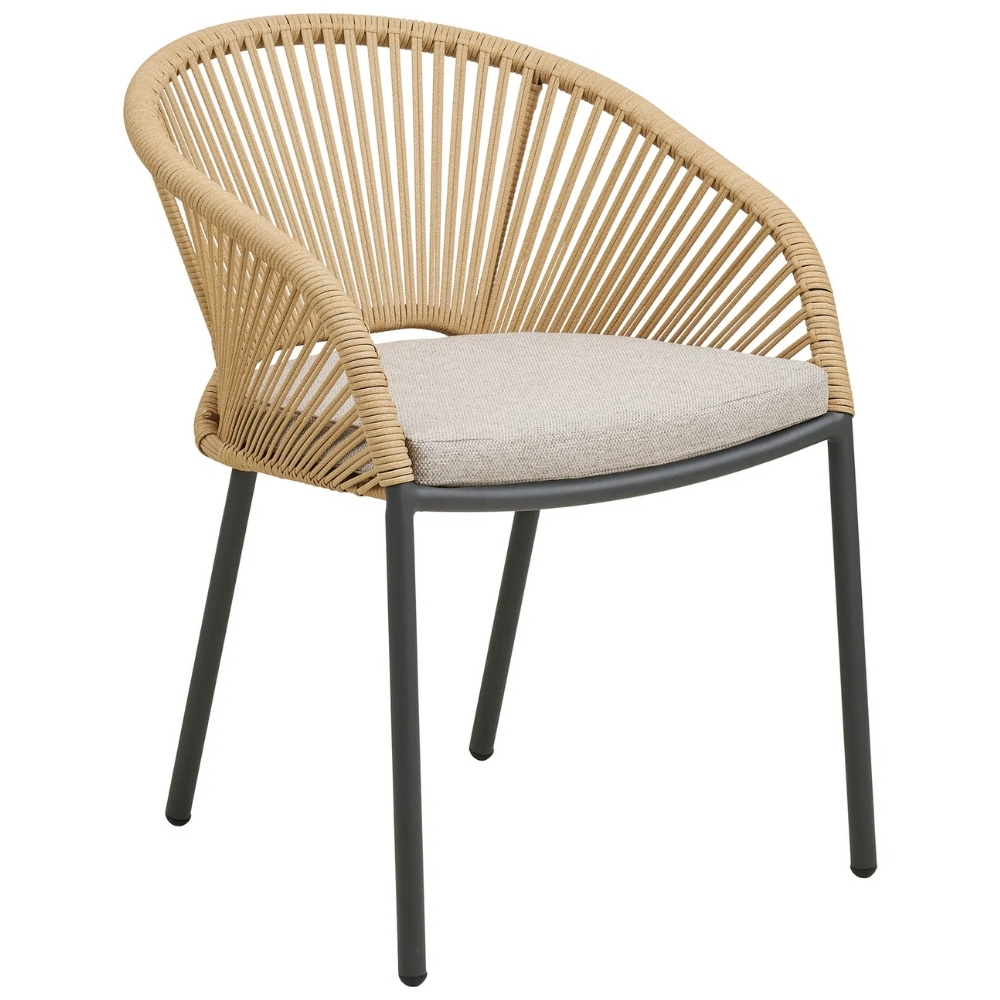 Nordic Living Béžová zahradní židle Vellano s výpletem