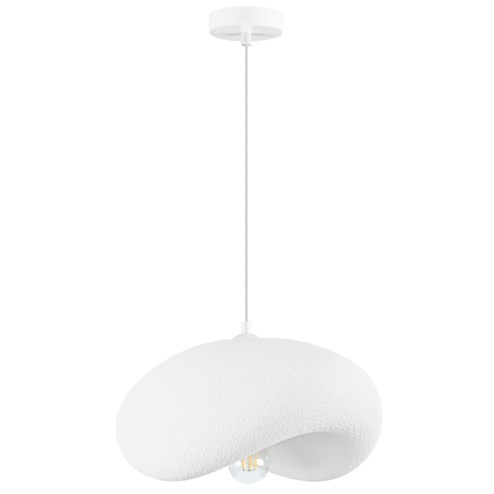 Nova Luce Bílé závěsné světlo Bambel 40 x 32 cm