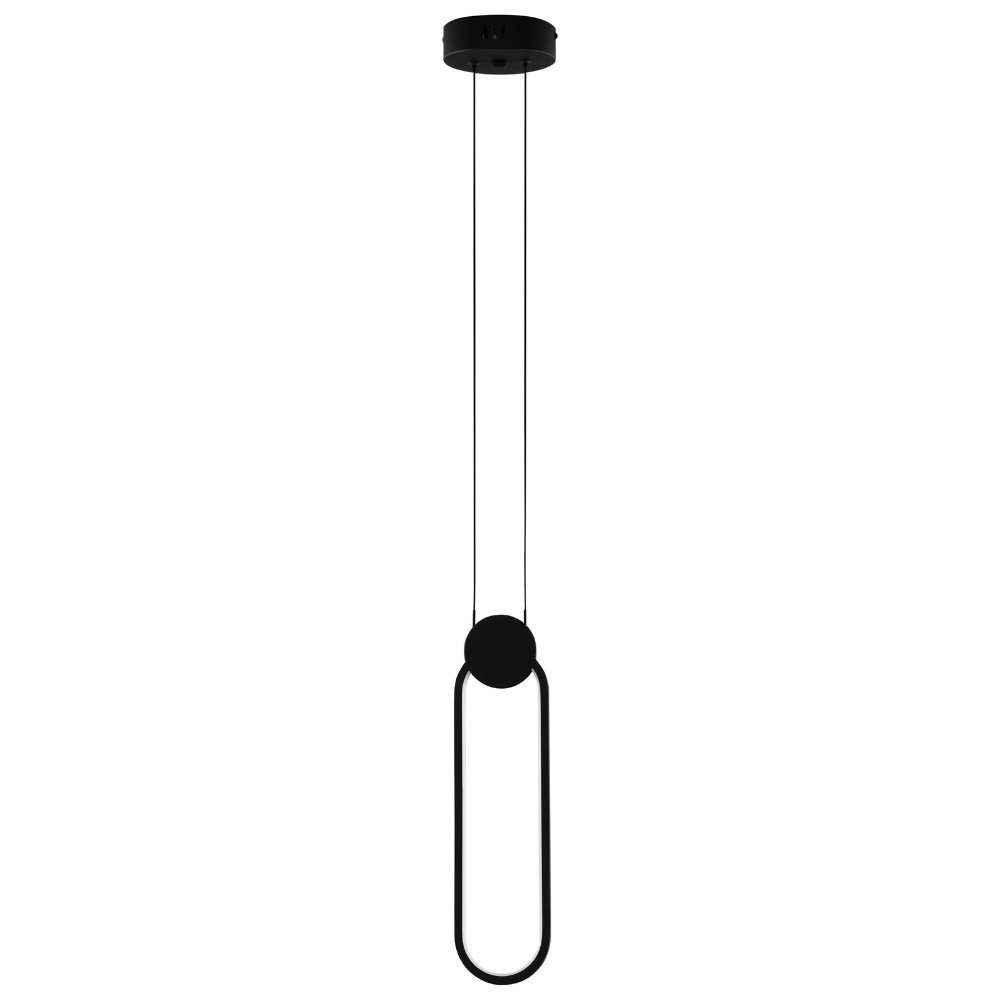 Nova Luce Černé kovové závěsné LED světlo Wiro 10 cm