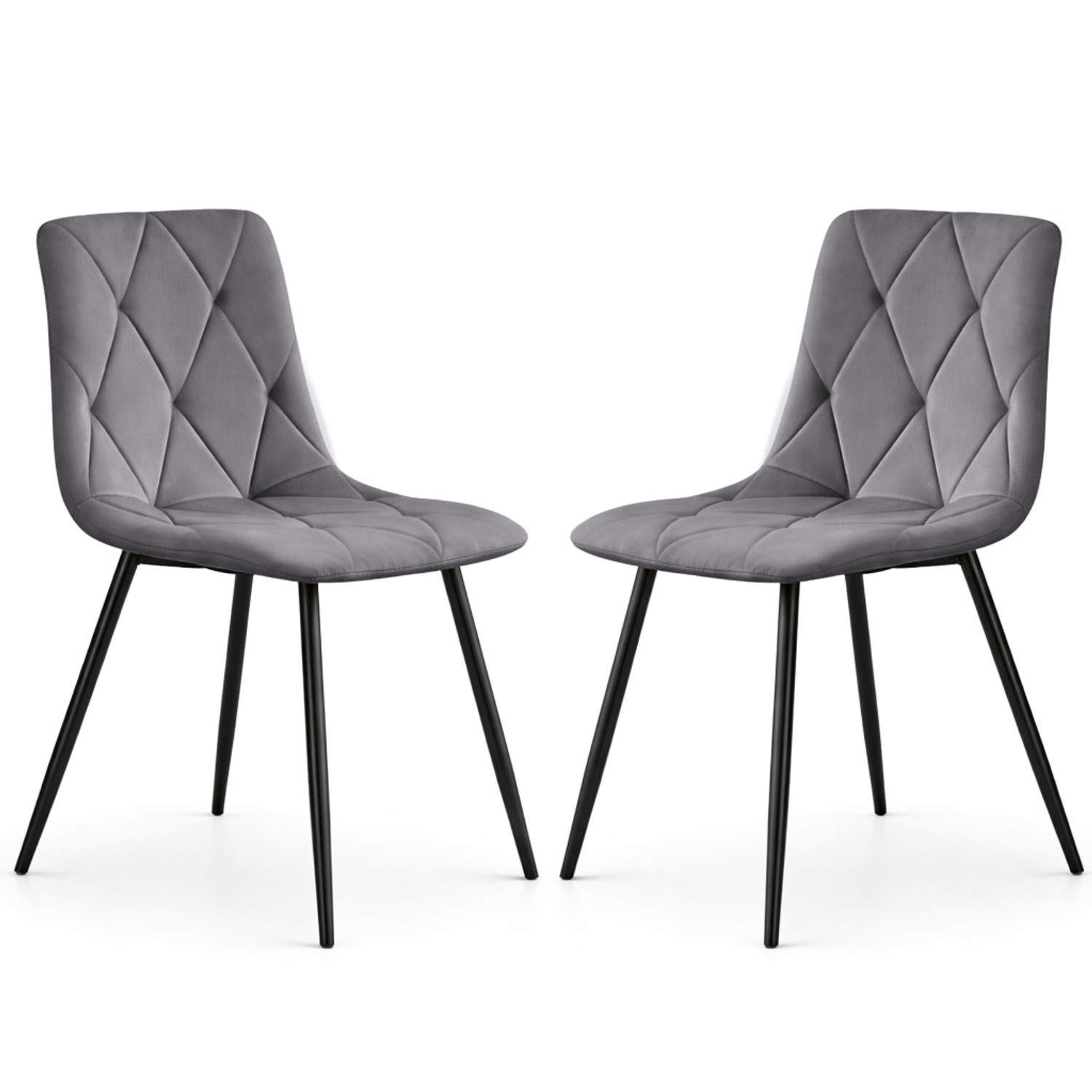 Set 2 ks čalouněných židlí MILO - šedá