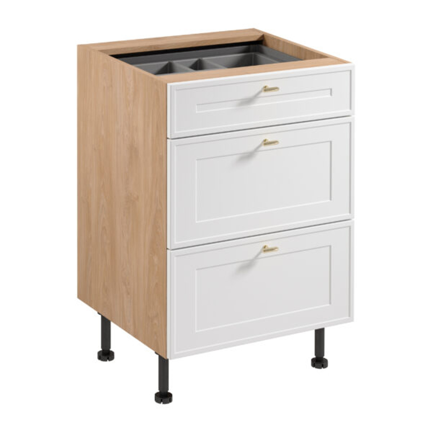 Kuchyňská skříňka SORENTO D60S3 AX -  Puccini/bílý rám