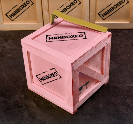 Prázdná Manboxeo bedna s páčidlem růžová – malá