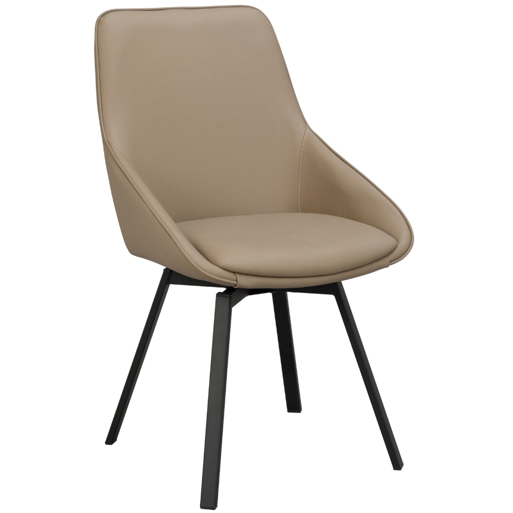 Rowico Béžová kožená otočná jídelní židle ALISON