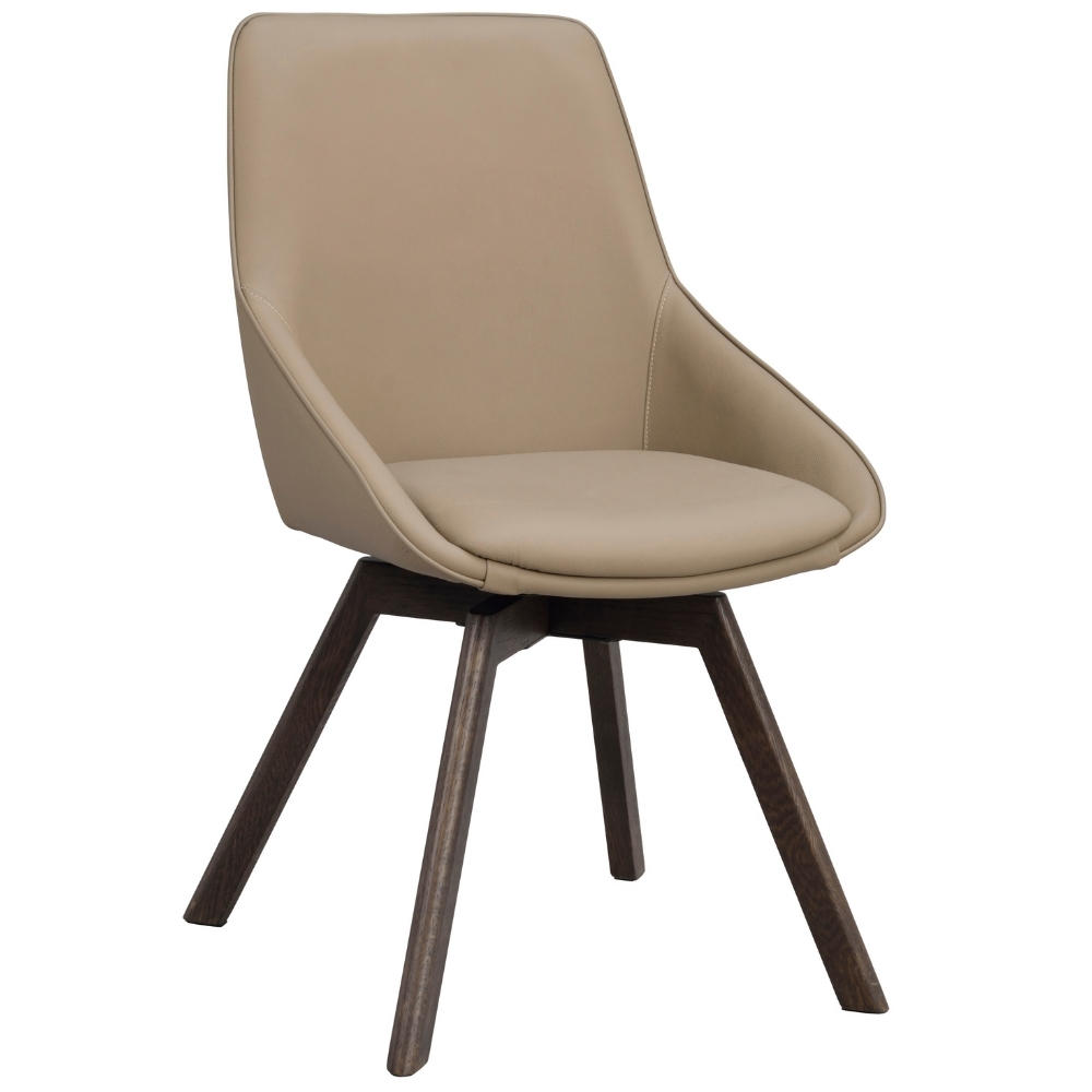 Rowico Béžová kožená otočná jídelní židle ALISON