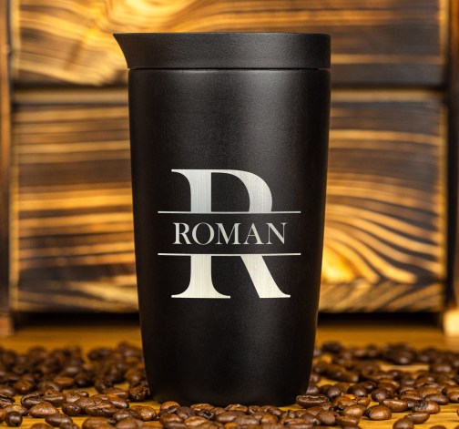 Termohrnek na kávu nebo čaj - černý