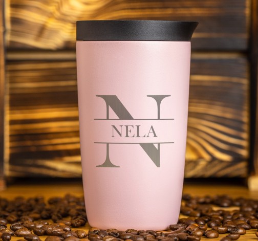 Termohrnek na kávu nebo čaj - růžový