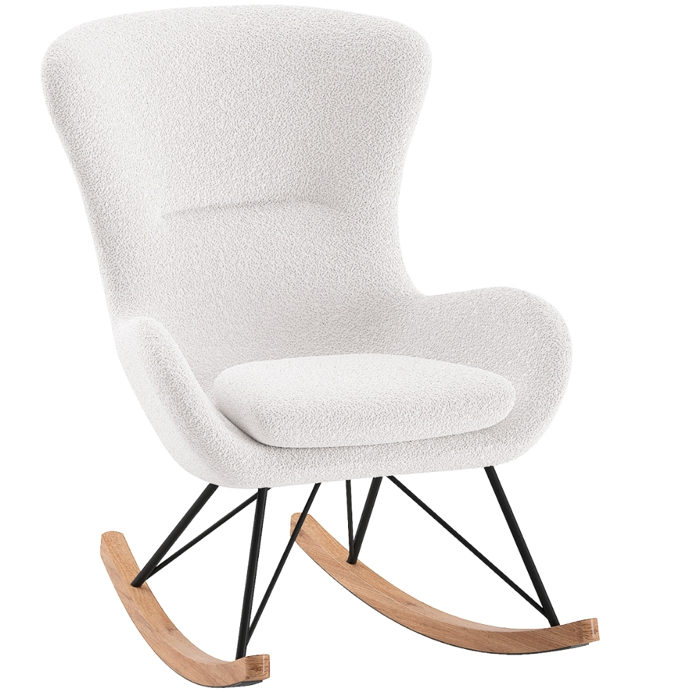 Vipack Bílé houpací křeslo Rocky