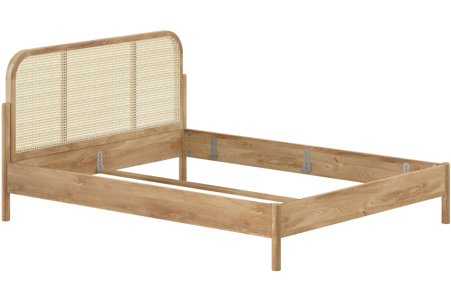 Vipack Dubová postel Olive 160 x 200 cm s ratanovým čelem