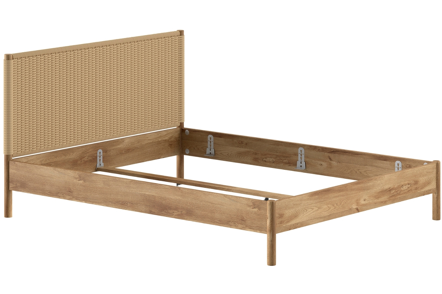 Vipack Dubová postel Olive 160 x 200 cm s vyplétaným čelem