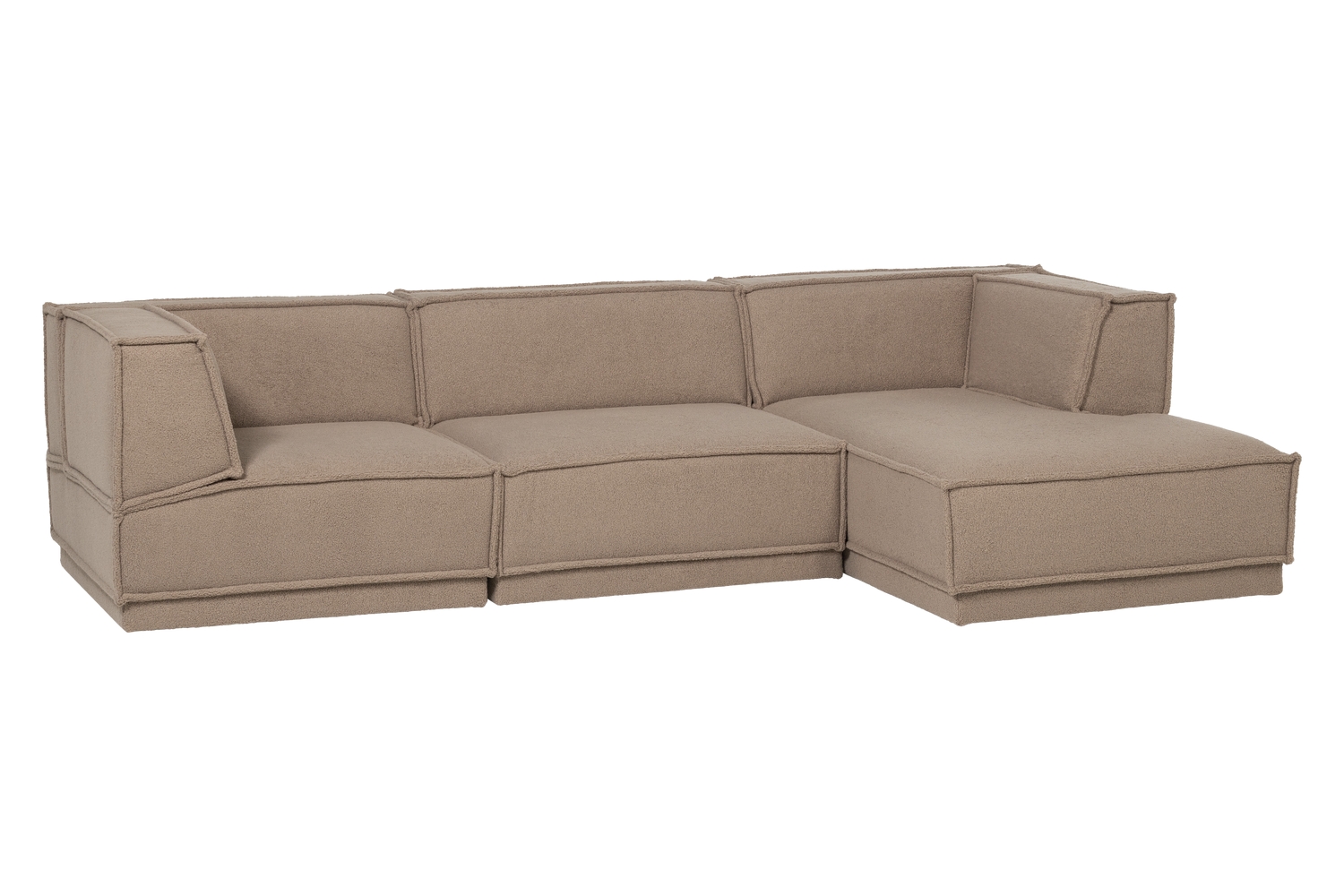 WOOOD Světle hnědá rohová pohovka Manu 286 cm