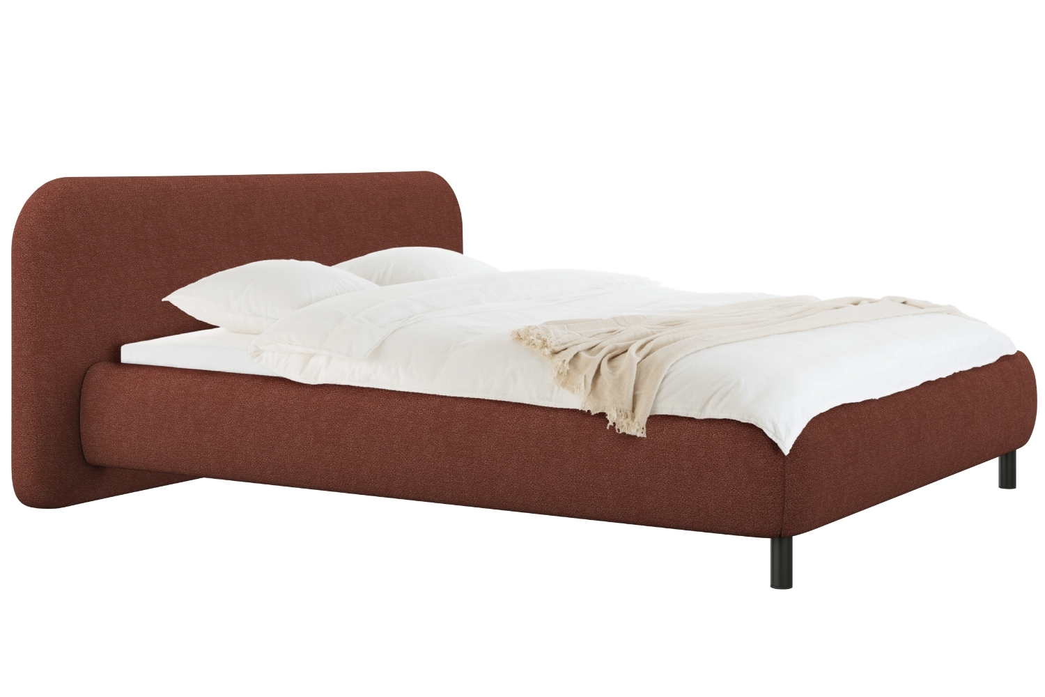 noo.ma Cihlová bouclé dvoulůžková postel Mumo 160 x 200 cm