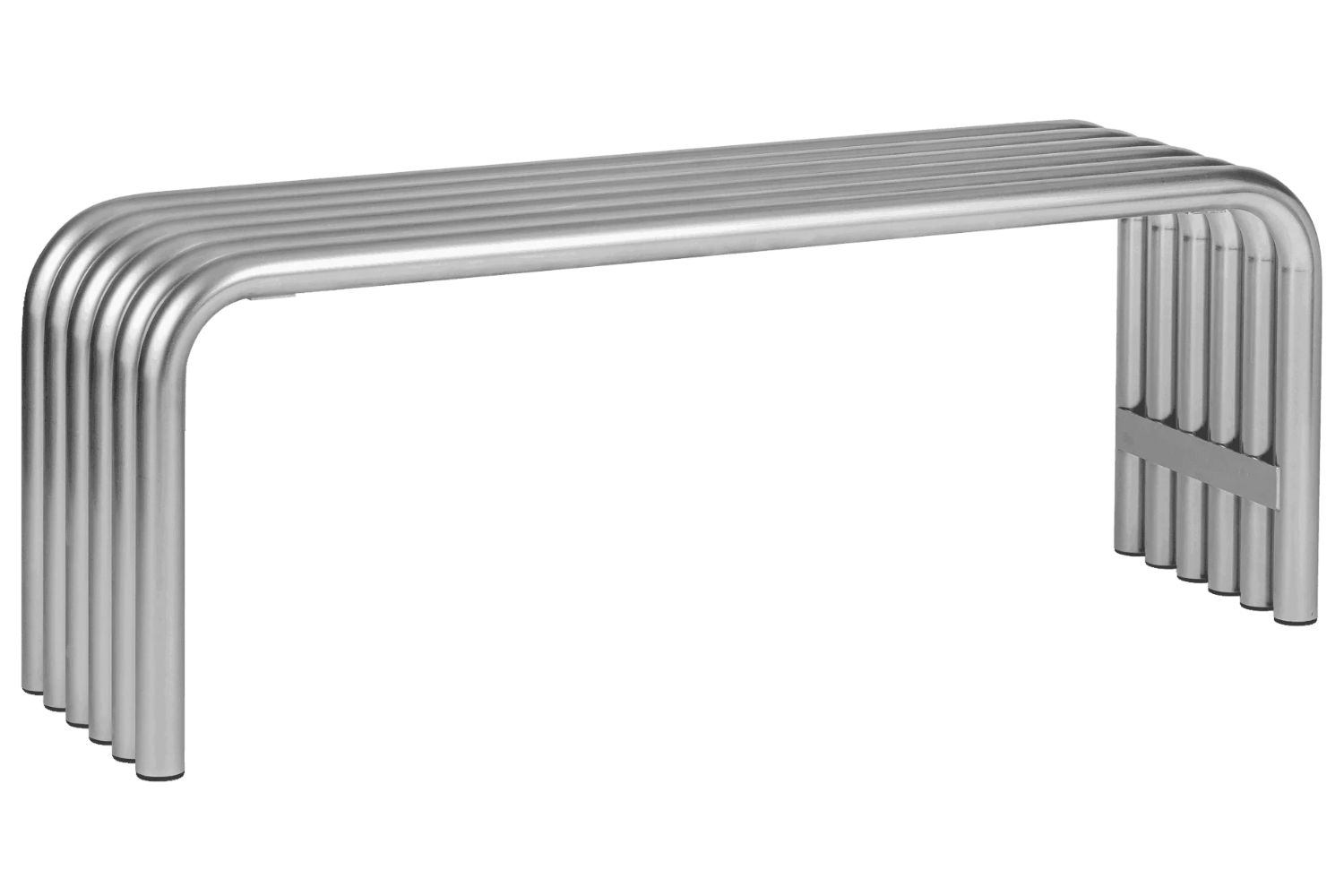 noo.ma Stříbrná kovová zahradní lavice Nokk 114 cm