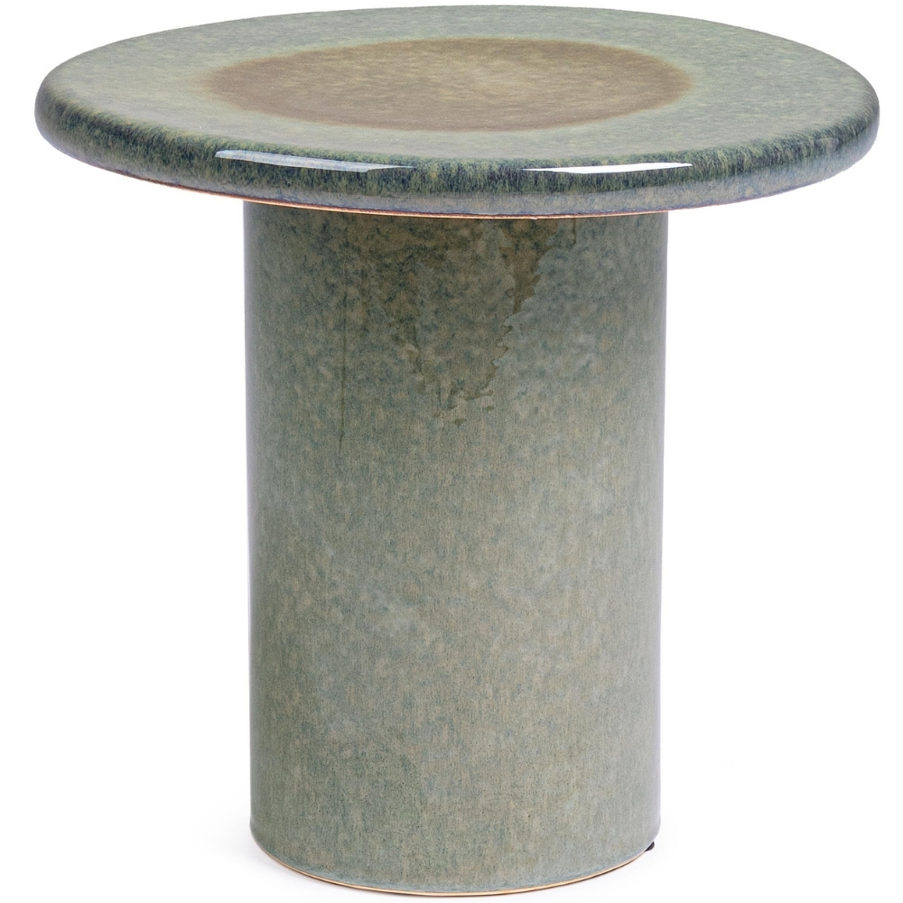 Bizzotto Zelený keramický odkládací stolek Baraki Ø41 cm