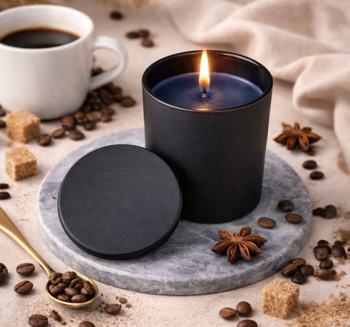 Černá vonná svíčka v krabičce 130g - COFFEE