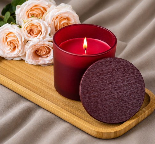 Červená vonná svíčka v krabičce 200g - ROSE