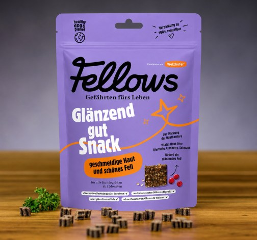Fellows Hmyzí funkční pamlsky na výživu srsti a kůže Glänzend 125 g