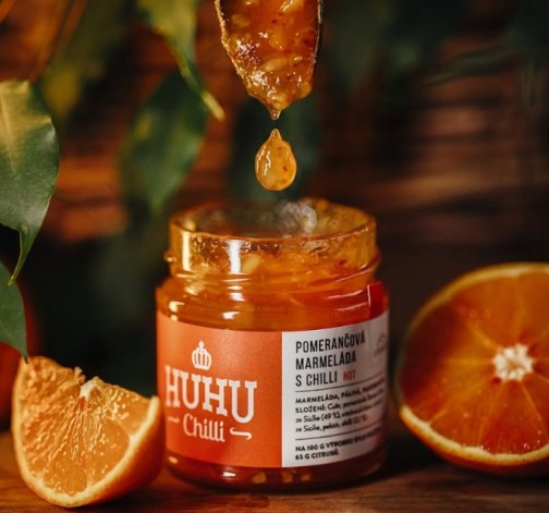 HuhuChilli Pomerančová marmeláda s chilli 200 g