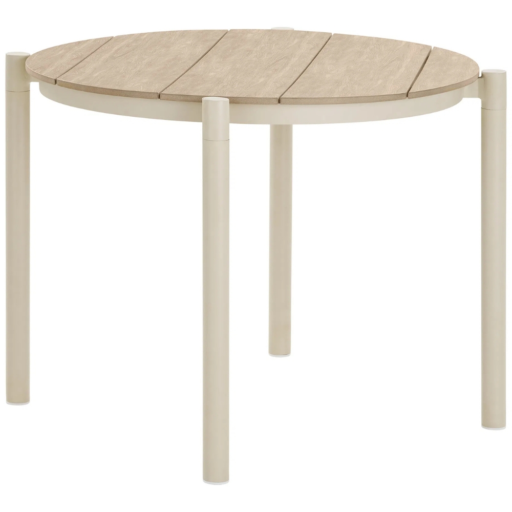 Nordic Living Béžový plastový zahradní stůl Ela ø 90 cm