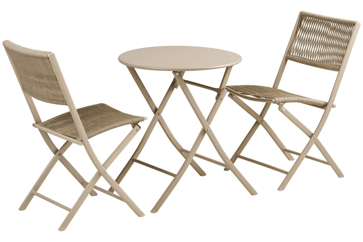 Nordic Living Béžový skládací zahradní set stolu a dvou židlí Acro