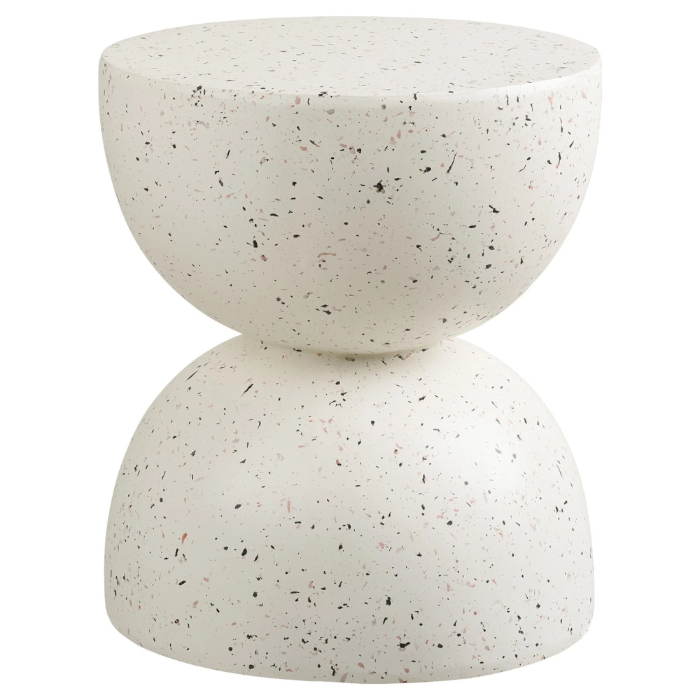 Nordic Living Bílý cementový zahradní stolek Boni 40 cm