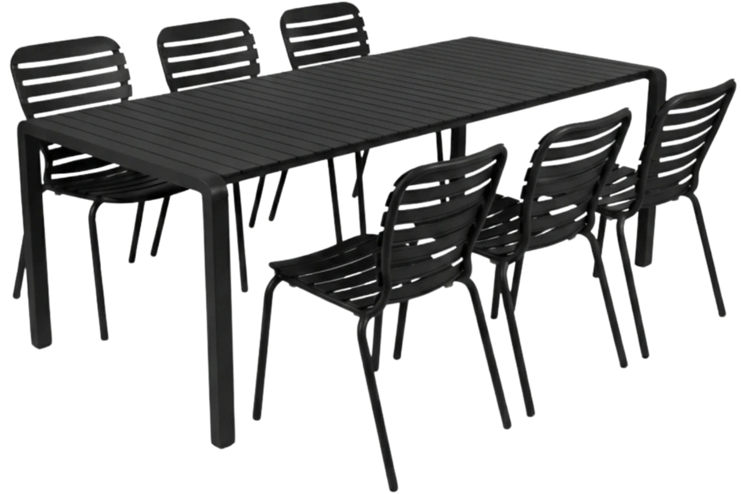 Zuiver Černý zahradní set stolu a šesti židlí VONDEL