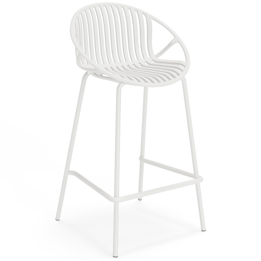 Somcasa Bílá plastová barová židle Tristan 90 cm