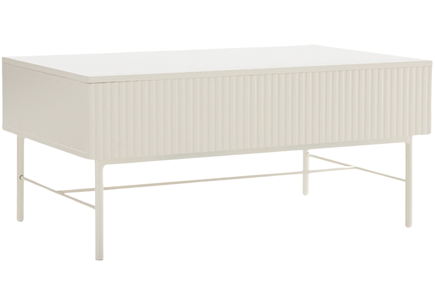 Somcasa Bílý lakovaný konferenční stolek Oslo 100 x 60 cm s úložným prostorem