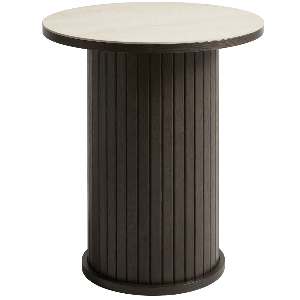 Unique Furniture Béžový keramický odkládací stolek Enna 50 cm