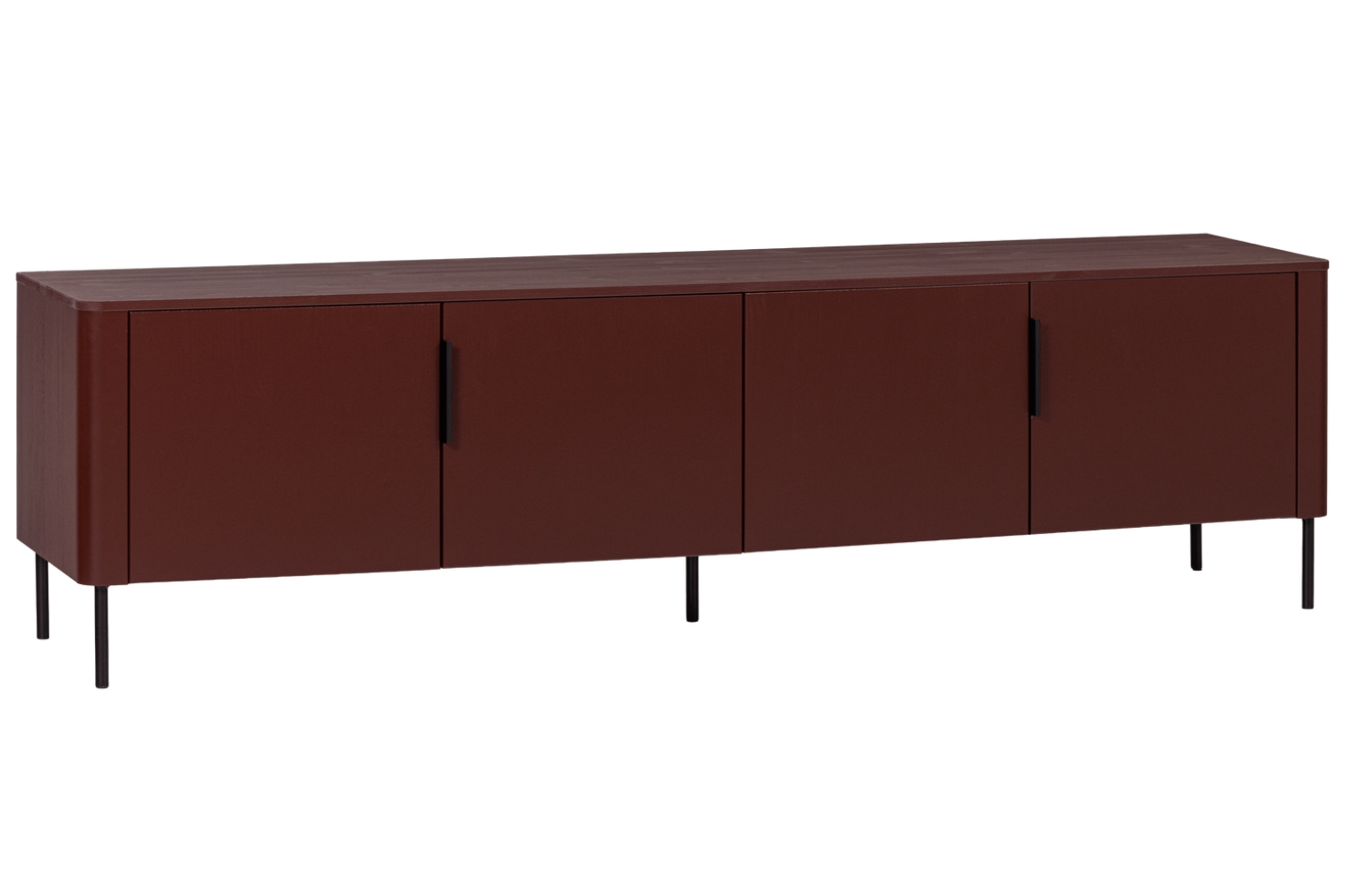 WOOOD Červený dřevěný TV stolek Gunnar 200 x 44 cm