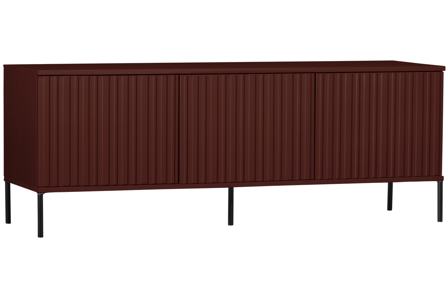 WOOOD Červený dřevěný TV stolek New Gravure 150 x 44 cm