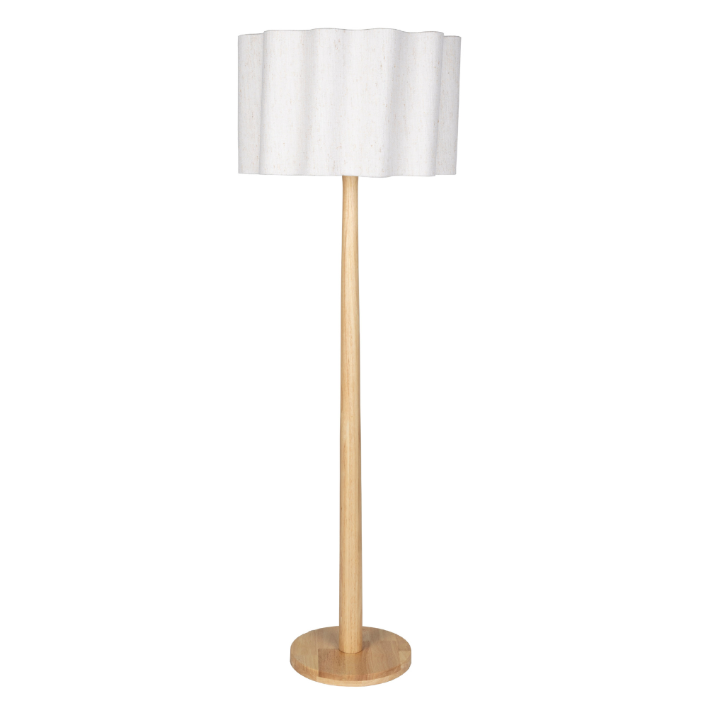 Dutchbone Dřevěná stojací lampa SCALLOP 149 cm