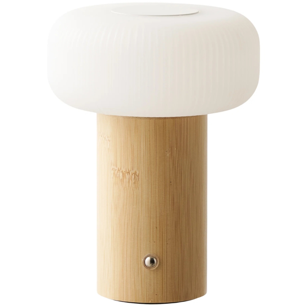 Nordic Living Bambusová nabíjecí stolní LED lampa Taffo