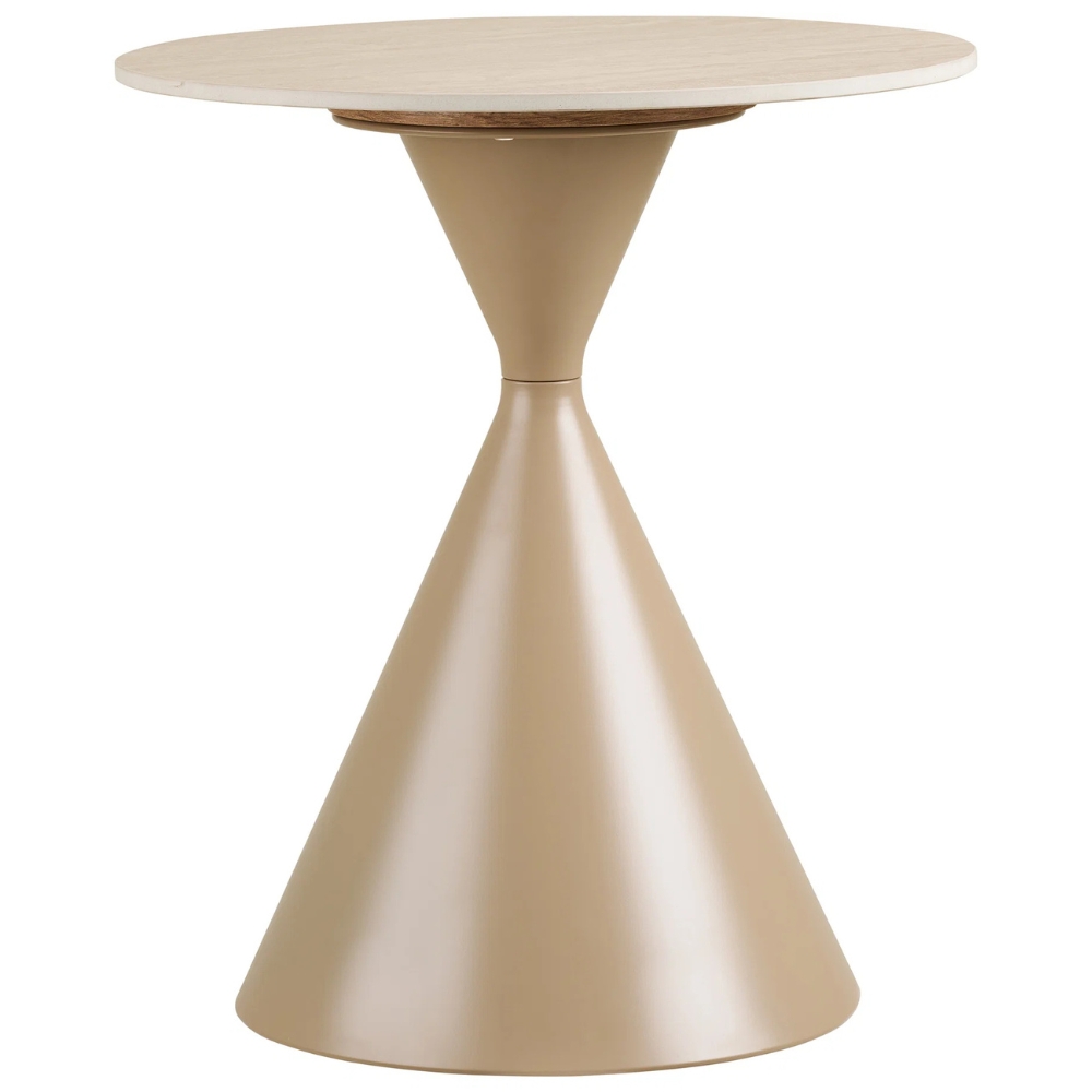Nordic Living Béžový keramický odkládací stolek Anne ø 50 cm