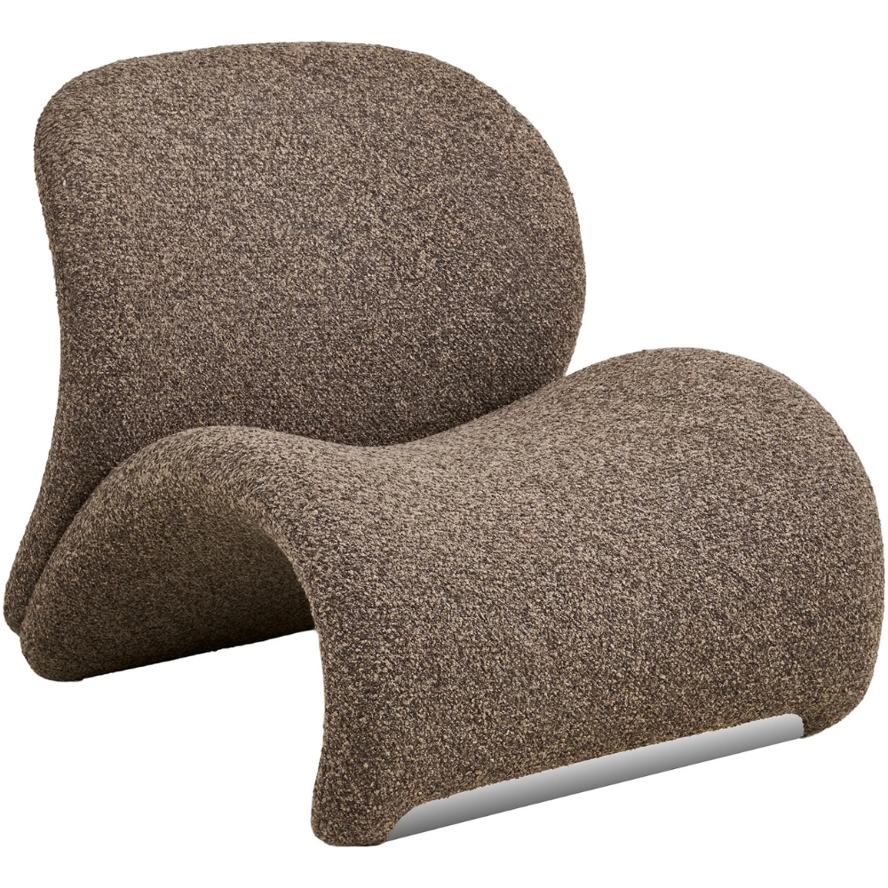 Nordic Living Hnědé čalouněné lounge křeslo Sonia