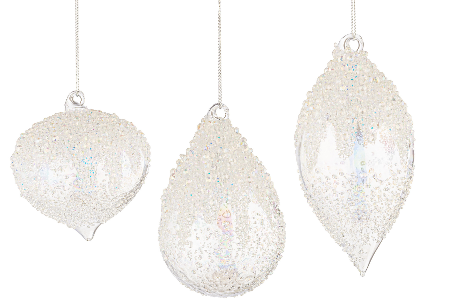 Bizzotto Set šesti průhledných vánočních ozdob Wink Ø7/8 cm
